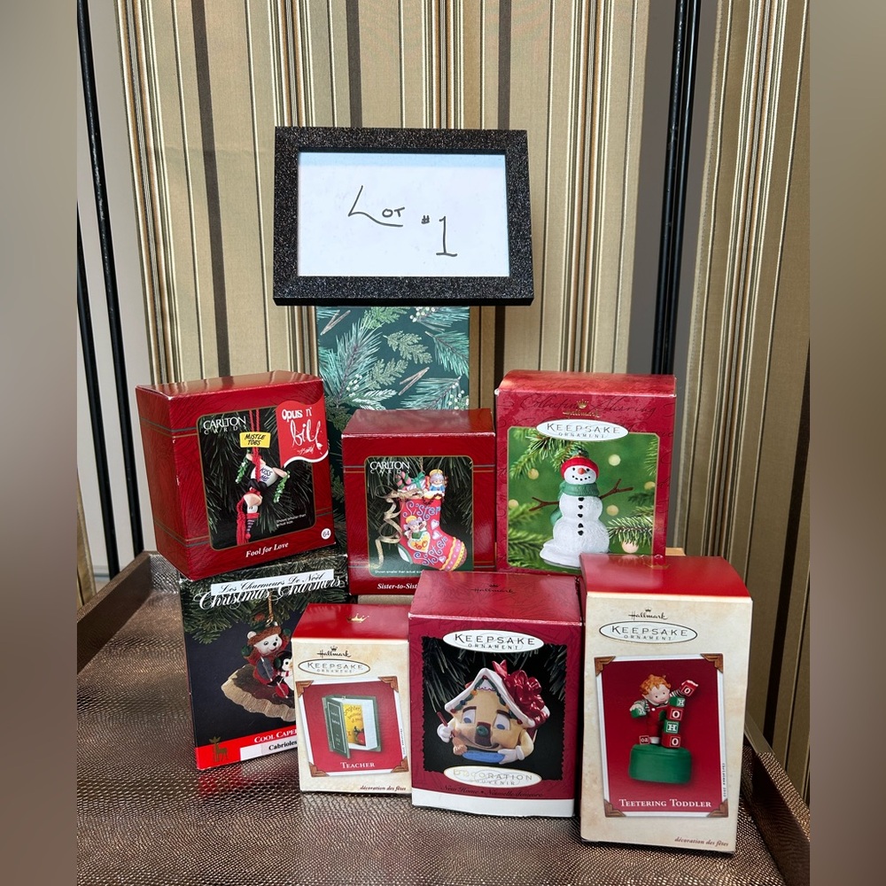 Hallmark, Carlton Cards and Santa’s Best ornaments